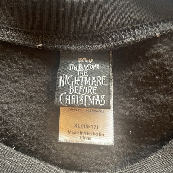 Disney - The Nightmare Before Christmas Black Crewneck Sweatshirt - XL (15-17) - Picture 3 of 5